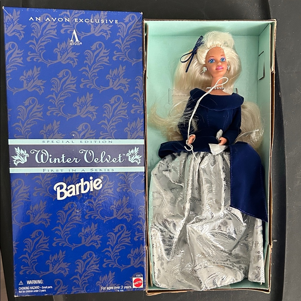 Avon Winter Velvet Barbie Special Edition - Elegant Blue